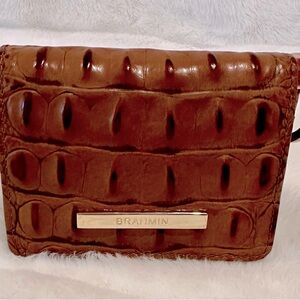 Brahmin Croco Combo Keychain/Coinpurse/ID Card holder Medium brown color EUD